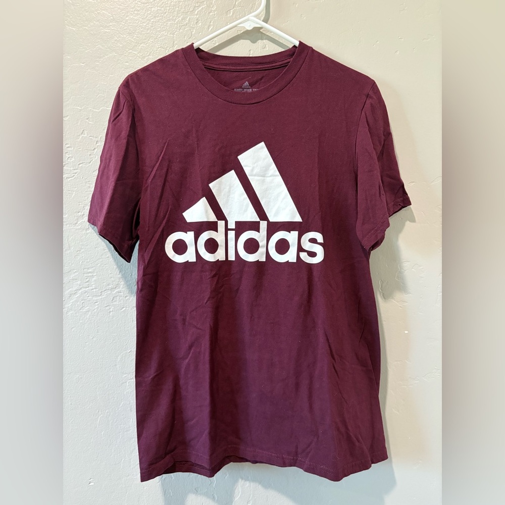 Adidas Men's Burgundy Short Sleeve Tee